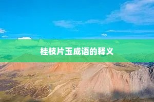 桂枝片玉成语的释义