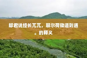 郎君说经长兀兀，聊尔荷锄道则通。的释义