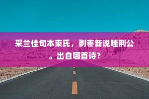 采兰佳句本束氏，剥枣新说嗤荆公。出自哪首诗？