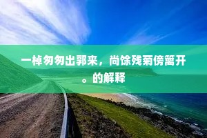 一棹匆匆出郭来，尚馀残菊傍篱开。的解释