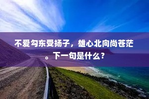 不爱勾东受扬子，雄心北向尚苍茫。下一句是什么？