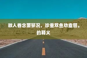 故人眷念萧寥况，珍重双鱼劝盍簪。的释义