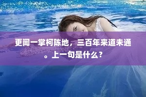 更闻一掌柯陈地，三百年来道未通。上一句是什么？