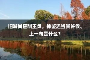 旧游尚应酬王负，神鉴还当贵许侯。上一句是什么？