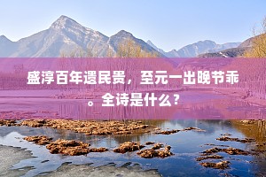 盛淳百年遗民贵，至元一出晚节乖。全诗是什么？
