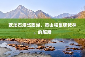 歙溪石液愁竭泽，黄山松鬣嗟焚林。的解释