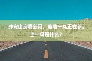 昨宵山房看新月，庖羲一丸正在参。上一句是什么？