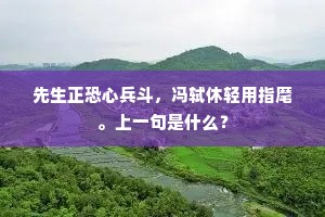 先生正恐心兵斗，冯轼休轻用指麾。上一句是什么？