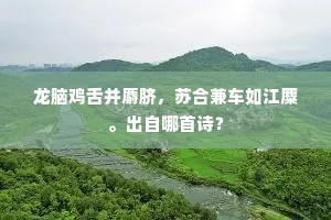 龙脑鸡舌并麝脐，苏合兼车如江麋。出自哪首诗？