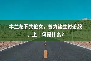木兰花下共论文，曾为诸生讨论殷。上一句是什么？
