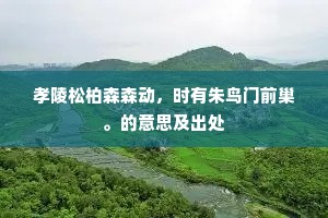孝陵松柏森森动，时有朱鸟门前巢。的意思及出处