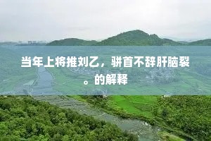当年上将推刘乙，骈首不辞肝脑裂。的解释