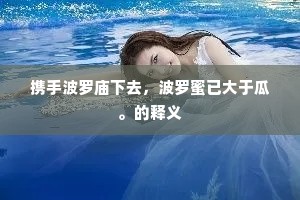 携手波罗庙下去，波罗蜜已大于瓜。的释义