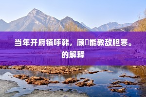 当年开府镇呼韩，顾盻能教敌胆寒。的解释