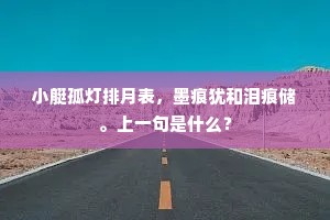 小艇孤灯排月表，墨痕犹和泪痕储。上一句是什么？