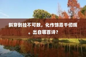 斜穿倒挂不可数，化作馀霞千仞辉。出自哪首诗？