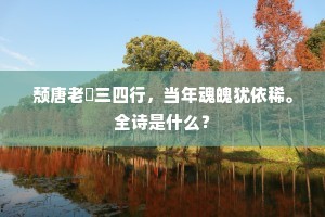 颓唐老茟三四行，当年魂魄犹依稀。全诗是什么？