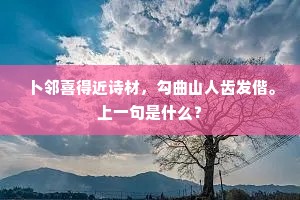 卜邻喜得近诗材，勾曲山人齿发偕。上一句是什么？