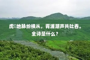 虎疁地脉纷横从，胥浦潮声共吐吞。全诗是什么？