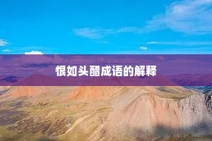 恨如头醋成语的解释