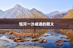 恒河一沙成语的释义
