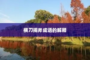 横刀揭斧成语的解释