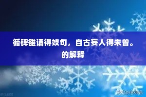循碑雒诵得妓句，自古妄人得未曾。的解释