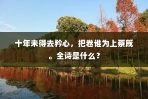 十年未得去矜心，把卷谁为上蔡箴。全诗是什么？