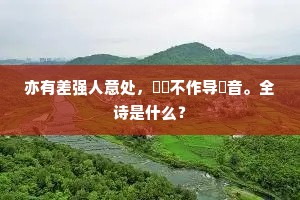 亦有差强人意处，硁硁不作导䛕音。全诗是什么？