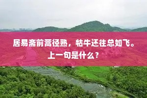 居易斋前蒿径熟，牯牛还往总如飞。上一句是什么？