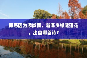薄寒因为添微雨，新涨多缘潴落花。出自哪首诗？