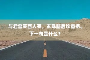 与君曾笑西人妄，玄珠脑后珍重携。下一句是什么？