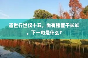 遗世行世仅十五，尚有秘箧干长虹。下一句是什么？