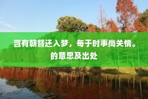 岂有朝簪还入梦，每于时事尚关情。的意思及出处