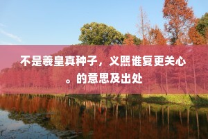 不是羲皇真种子，义熙谁复更关心。的意思及出处