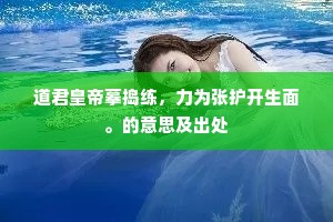 道君皇帝摹捣练，力为张护开生面。的意思及出处