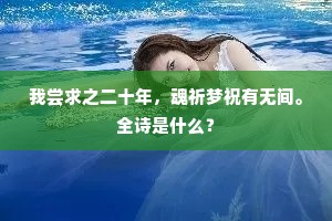 我尝求之二十年，魂祈梦祝有无间。全诗是什么？