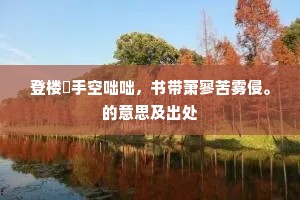 登楼乂手空咄咄，书带萧寥苦雾侵。的意思及出处