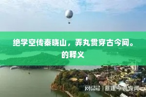 绝学空传秦晓山，弄丸贯穿古今间。的释义