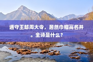 通守王郎周大令，居然巾帼高名并。全诗是什么？