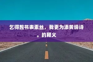 乞得旌书表素丝，我更为添黄绢诗。的释义