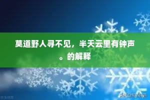 莫道野人寻不见，半天云里有钟声。的解释