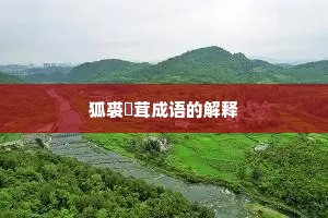 狐裘尨茸成语的解释