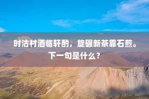 时沽村酒临轩酌，旋碾新茶靠石煎。下一句是什么？