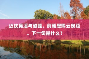 近枕吴溪与越峰，前朝恩赐云泉额。下一句是什么？