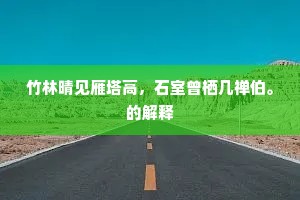 竹林晴见雁塔高，石室曾栖几禅伯。的解释