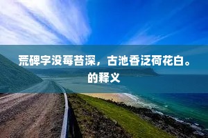 荒碑字没莓苔深，古池香泛荷花白。的释义