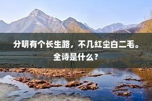 分明有个长生路，不几红尘白二毛。全诗是什么？