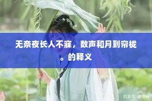 无奈夜长人不寐，数声和月到帘栊。的释义