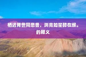 栖迟背世同悲鲁，浏亮如笙碎在缑。的释义